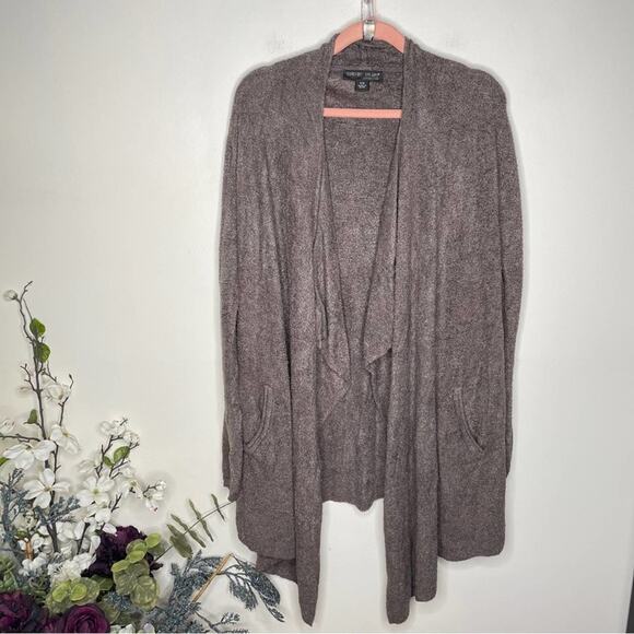 BAREFOOT DREAMS Cozychic Lite Island Wrap Cocoa Brown Sz S/M {3D28} - Picture 2 of 5